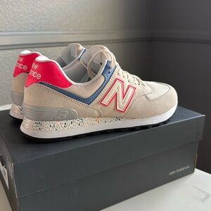 New Balance Classics in Tan and Hot Pink